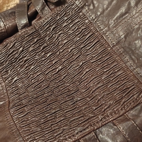 LAUREL Brown Leather Coat - Picture 8 of 10